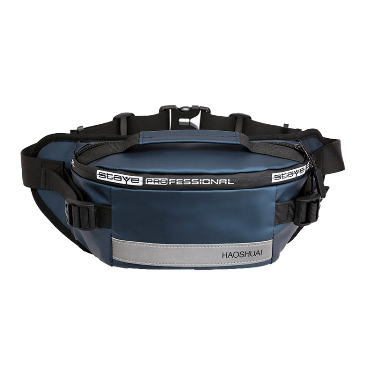 Marsupio da corsa all'aperto HAOSHUAI con borsa sul petto a strisce riflettenti, 1100-6 Khaki, 1100-6 Dark Blue, 1100-6 Black), 1100-6 Gray, 1100-6 Army Green, 1206 Royal Blue Strip, 1206 Silver Gray Strip