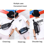 Marsupio da corsa all'aperto HAOSHUAI con borsa sul petto a strisce riflettenti, 1100-6 Khaki, 1100-6 Dark Blue, 1100-6 Black), 1100-6 Gray, 1100-6 Army Green, 1206 Royal Blue Strip, 1206 Silver Gray Strip