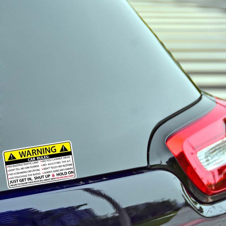 Adesivo con regole di avvertenza per la sicurezza dell'auto, Safety Warning
