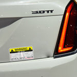 Adesivo con regole di avvertenza per la sicurezza dell'auto, Safety Warning