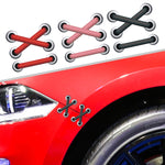 10 pezzi Adesivo per auto con lacci per scarpe Adesivo per toppe antigraffio, Cross Red Shoelace, Cross Black Shoelace, Cross Pink Shoelace, Horizontal Red Shoelace, Horizontal Black Shoelace, Horizontal Pink Shoelace