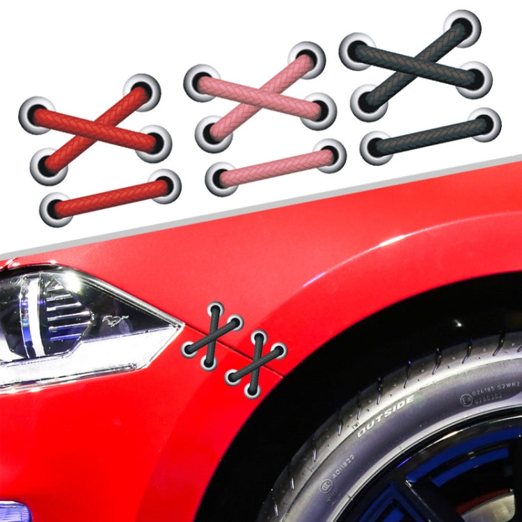 10 pezzi Adesivo per auto con lacci per scarpe Adesivo per toppe antigraffio, Cross Red Shoelace, Cross Black Shoelace, Cross Pink Shoelace, Horizontal Red Shoelace, Horizontal Black Shoelace, Horizontal Pink Shoelace