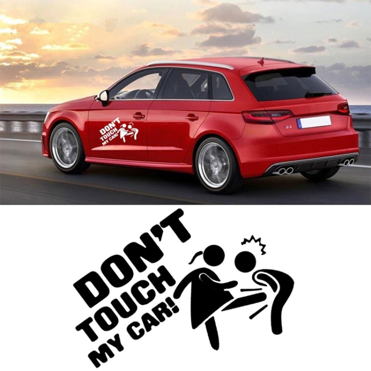 Adesivo per auto da 10 pezzi Non toccare la mia auto Adesivo di avvertenza riflettente personalizzato, Black, White