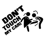 Adesivo per auto da 10 pezzi Non toccare la mia auto Adesivo di avvertenza riflettente personalizzato, Black, White
