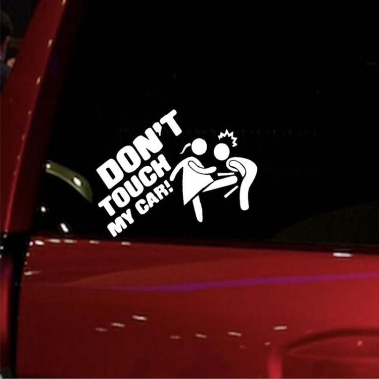 Adesivo per auto da 10 pezzi Non toccare la mia auto Adesivo di avvertenza riflettente personalizzato, Black, White