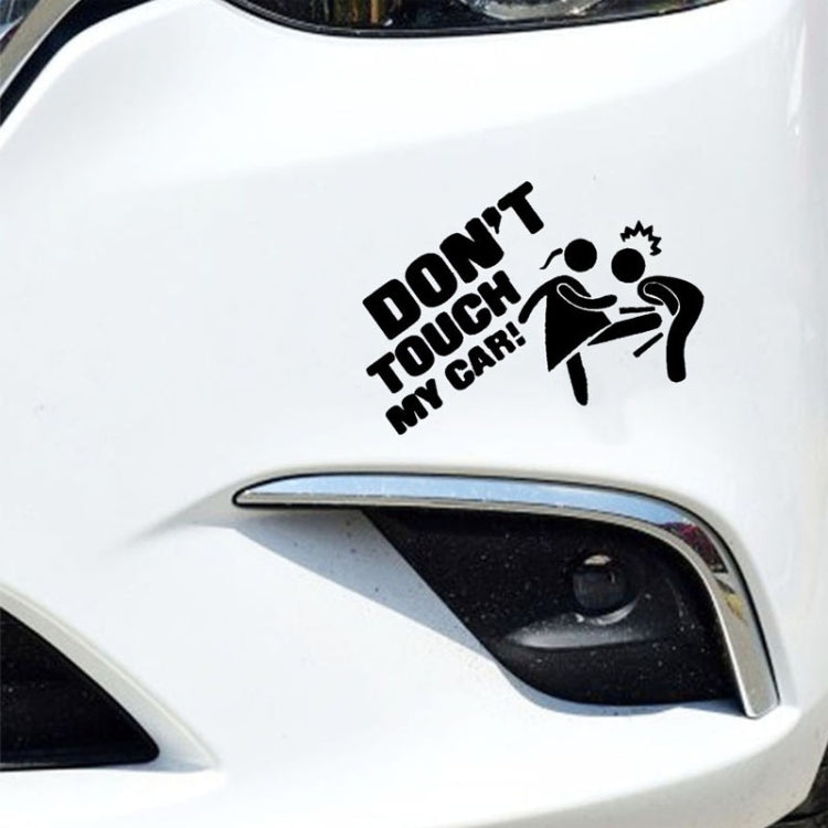 Adesivo per auto da 10 pezzi Non toccare la mia auto Adesivo di avvertenza riflettente personalizzato, Black, White