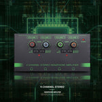 Amplificatore cuffie 4 canali con jack 3,5 e 6,35 mm