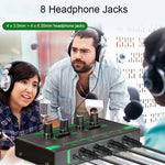 Amplificatore cuffie 4 canali con jack 3,5 e 6,35 mm