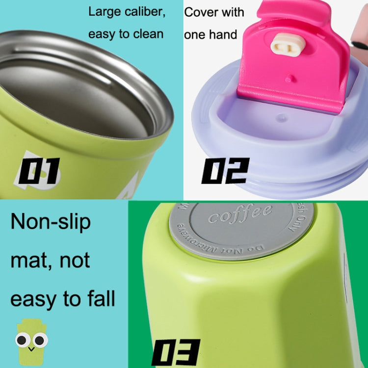 Tazza di isolamento termico Cartoon 316 Tazza da caffè in acciaio inossidabile Tazza da acqua, Capacità:, 400ml White, 400ml Purple, 400ml Pink, 400ml Light Green