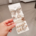 3 set copricapo per ragazze adolescenti con fermaglio per capelli con strass di perle marine