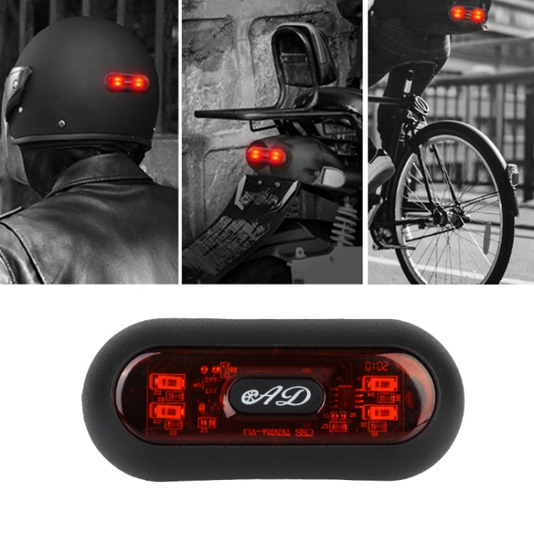 Spia luminosa per casco da moto Fanale posteriore impermeabile ricaricabile USB, 4 Beads, 4 Beads B Model, 10 Beads