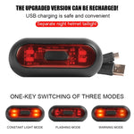 Spia luminosa per casco da moto Fanale posteriore impermeabile ricaricabile USB, 4 Beads, 4 Beads B Model, 10 Beads