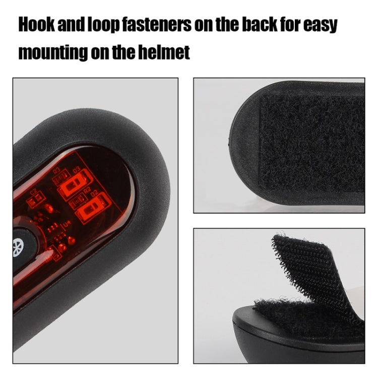 Spia luminosa per casco da moto Fanale posteriore impermeabile ricaricabile USB, 4 Beads, 4 Beads B Model, 10 Beads