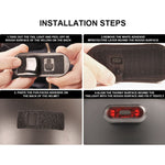 Spia luminosa per casco da moto Fanale posteriore impermeabile ricaricabile USB, 4 Beads, 4 Beads B Model, 10 Beads
