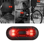 Spia luminosa per casco da moto Fanale posteriore impermeabile ricaricabile USB, 4 Beads, 4 Beads B Model, 10 Beads