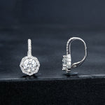 Orecchini eleganti in argento sterling S925 con zirconi moissanite placcati in oro bianco, MSE002