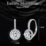 Orecchini eleganti in argento sterling S925 con zirconi moissanite placcati in oro bianco, MSE002
