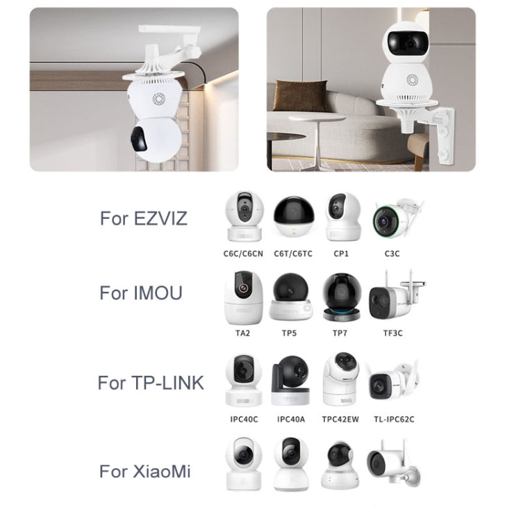 Staffa in plastica senza perforazione per telecamere di sorveglianza con testa oscillante, For Swing-head Cameras