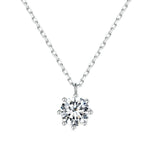 Ciondolo in moissanite con collana a catena O scintillante in argento sterling S925, MSN003