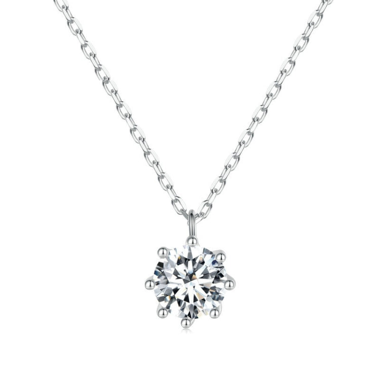 Ciondolo in moissanite con collana a catena O scintillante in argento sterling S925, MSN003