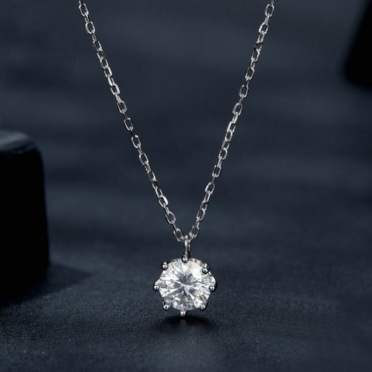 Ciondolo in moissanite con collana a catena O scintillante in argento sterling S925, MSN003