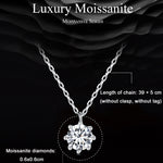 Ciondolo in moissanite con collana a catena O scintillante in argento sterling S925, MSN003