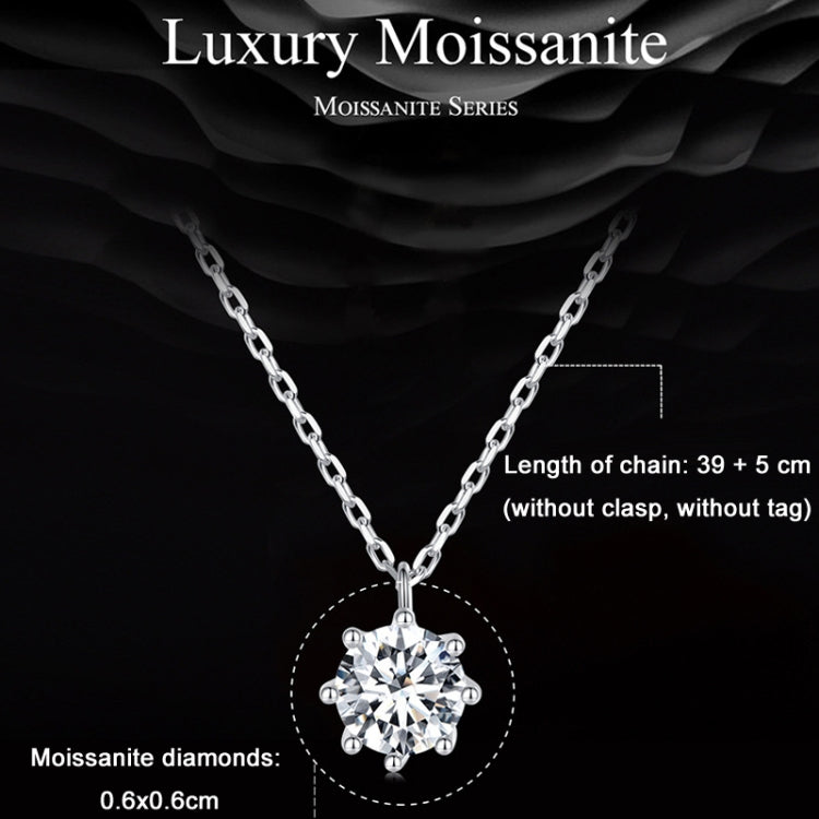 Ciondolo in moissanite con collana a catena O scintillante in argento sterling S925, MSN003