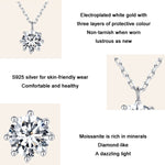 Ciondolo in moissanite con collana a catena O scintillante in argento sterling S925, MSN003