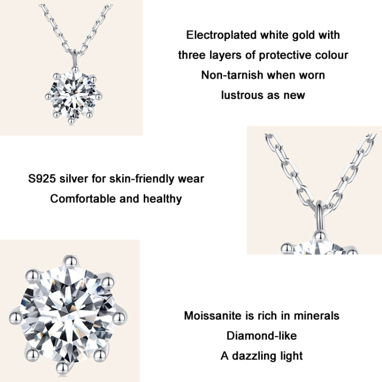 Ciondolo in moissanite con collana a catena O scintillante in argento sterling S925, MSN003