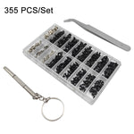 Set di viti universali per laptop M2/M3/M2.5, 355 PCS/Set+Tweeter+Screwdriver