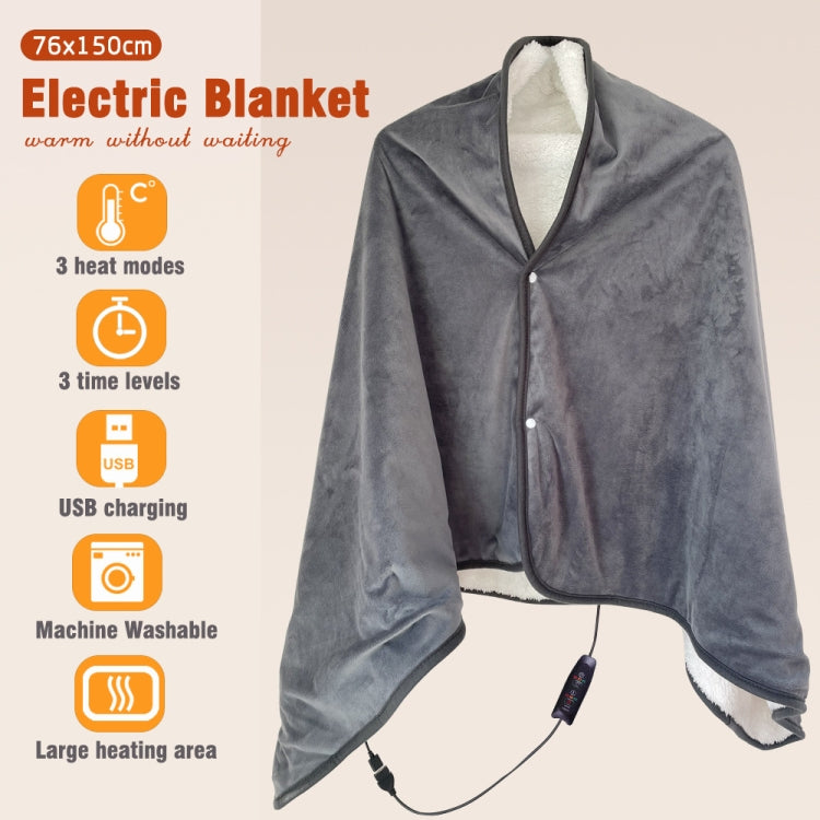 Versione del controller Temporizzazione della temperatura regolabile Cuscino riscaldante per coperta con scialle riscaldante elettrico USB, 76x150cm