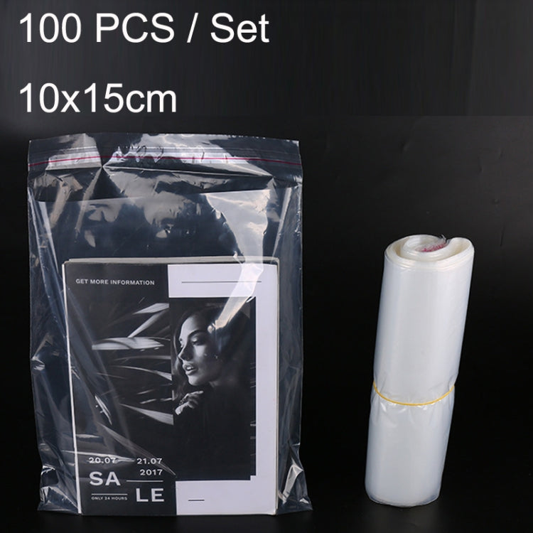 100 PCS / Set Sacchetto di imballaggio per abbigliamento PE Borsa autoadesiva trasparente Borsa sigillata in plastica per gioielli, dimensioni:, 10x15cm, 10x18cm, 12x28cm, 13x18cm, 16x25cm, 18x28cm, 20x25cm, 20x30cm, 22x34cm, 25x30cm, 25x35cm, 25x40cm ...