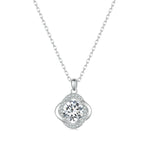 Collana con pendente in moissanite scintillante placcata in oro bianco S925 in argento sterling, MSN002