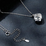 Collana con pendente in moissanite scintillante placcata in oro bianco S925 in argento sterling, MSN002