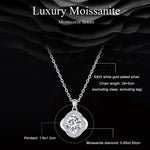 Collana con pendente in moissanite scintillante placcata in oro bianco S925 in argento sterling, MSN002