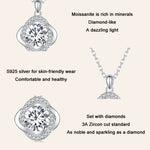 Collana con pendente in moissanite scintillante placcata in oro bianco S925 in argento sterling, MSN002