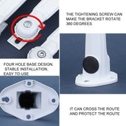 Per Hikvision Security Camera Staffa di montaggio in alluminio 3 pezzi, For Hikvision