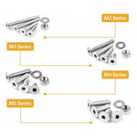 M2/M3/M4/M5 a testa piatta con esagono incassato, set di anelli di guarnizione, 940 PCS/Set