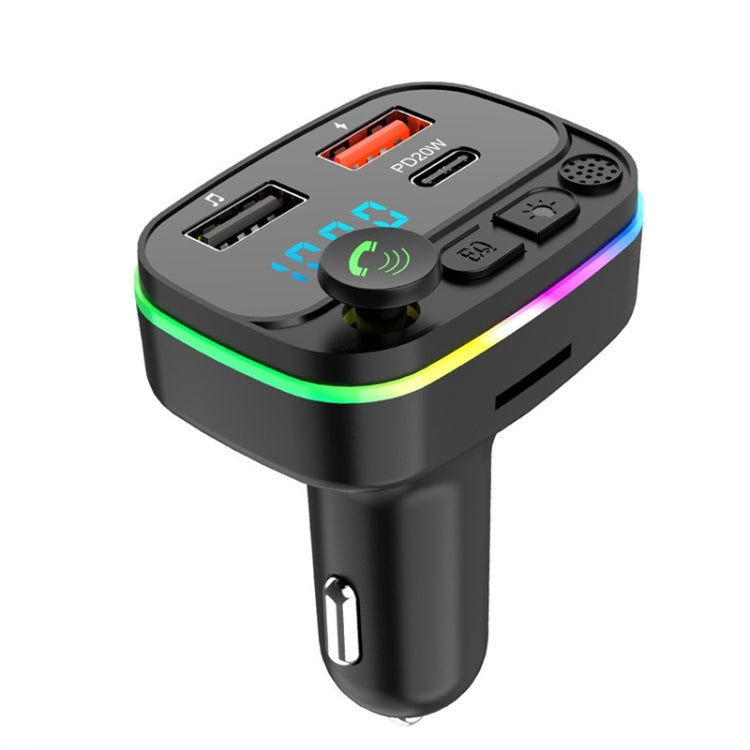 Trasmettitore FM per auto con lettore vivavoce Bluetooth per auto, P3-PD Fast Charging, P4-QC3.0