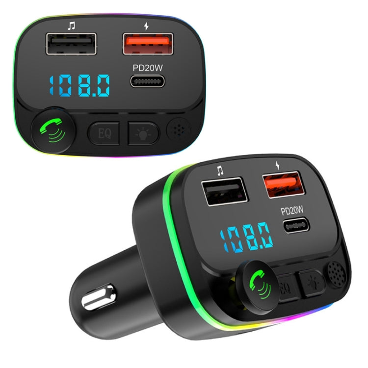 Trasmettitore FM per auto con lettore vivavoce Bluetooth per auto, P3-PD Fast Charging, P4-QC3.0