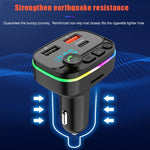 Trasmettitore FM per auto con lettore vivavoce Bluetooth per auto, P3-PD Fast Charging, P4-QC3.0