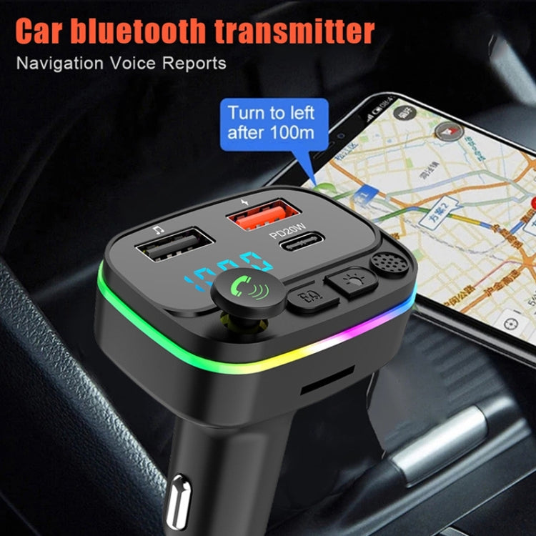 Trasmettitore FM per auto con lettore vivavoce Bluetooth per auto, P3-PD Fast Charging, P4-QC3.0