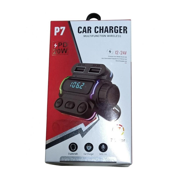 P7 PD20W QC3.0 Trasmettitore FM per lettore MP3 per auto a doppia ricarica rapida, P7
