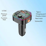 Trasmettitore FM Bluetooth per auto PD Luce ambientale a ricarica rapida, Q6, Q8