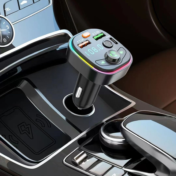 Trasmettitore FM Bluetooth per auto PD Luce ambientale a ricarica rapida, Q6, Q8