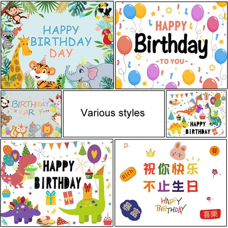 Festa di compleanno Sfondo Panno Decorazione Tiro Panno, 90x70cm, 125x100cm