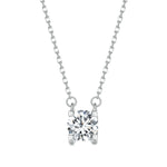 Collana placcata in oro bianco con ciondolo in moissanite scintillante in argento sterling S925, MSN005