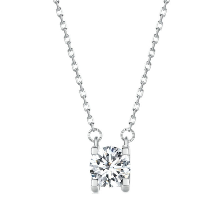 Collana placcata in oro bianco con ciondolo in moissanite scintillante in argento sterling S925, MSN005