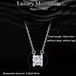 Collana placcata in oro bianco con ciondolo in moissanite scintillante in argento sterling S925, MSN005