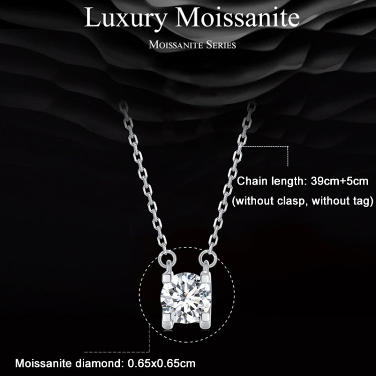 Collana placcata in oro bianco con ciondolo in moissanite scintillante in argento sterling S925, MSN005